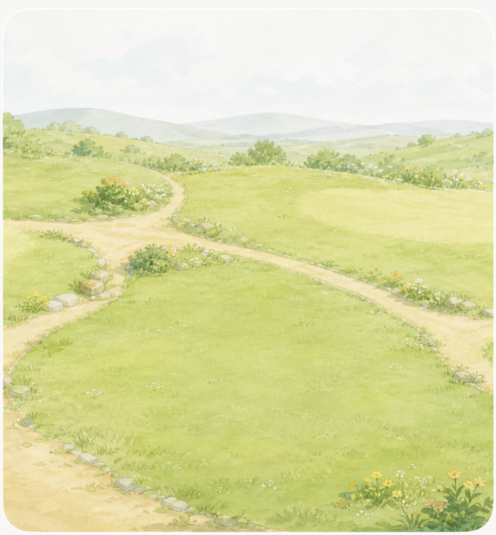 人生小镇 Stage 0：还没有建筑的水彩小镇空地