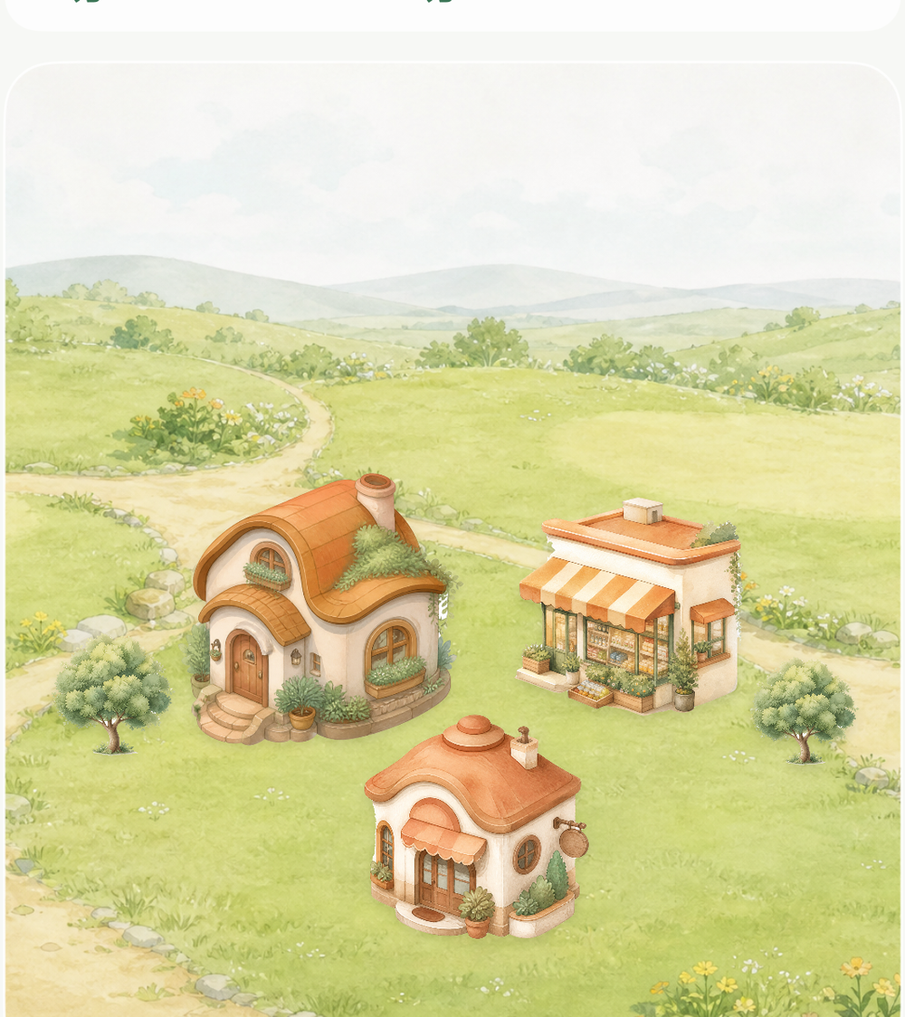 人生小镇 Stage 4：小屋、便利店与咖啡馆形成小镇核心区